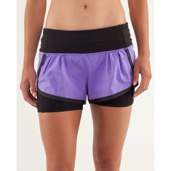 Lululemon Run Speed Squad Short Power Purple/Black SIZE 6, W7407S - Picture 7 of 9